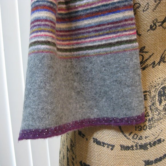 NWOT Express gray purple scarf wrap sash OS - Picture 4 of 6